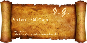 Valent Gábor névjegykártya
